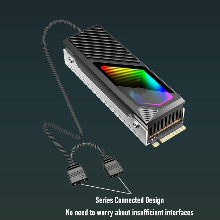 Heatsink-Kühler für M.2 2280 SSD/PC/PS5, RGB Sync Kühler Kühlkörper | Aluminium SSD NVMe Kühlkörper