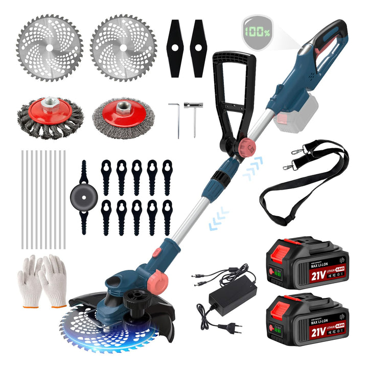 Rasentrimmer mit Akku für Makita Akkus, 2 in 1 Rasentrimmer/Kantenschneider, 21V Freischneider Akku