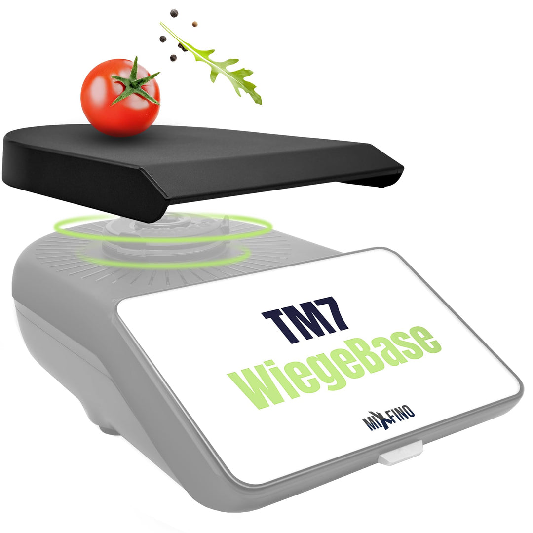 WiegeBase für Thermomix TM7 Zubehör verwandelt TM7 zur Plattformwaage für präzises Wiegen ohne Mixto