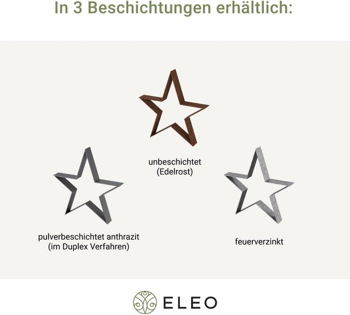 ELEO Metallstern I Winter- & Weihnachtsdeko | Geschenkidee | Handgefertigt aus Schmiedeeisen (feuerv