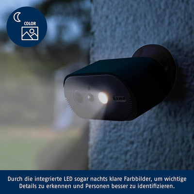 ABUS WLAN Akku Cam mit Basisstation (PPIC90000B) - komplett kabellose Überwachungskamera mit Push-Na