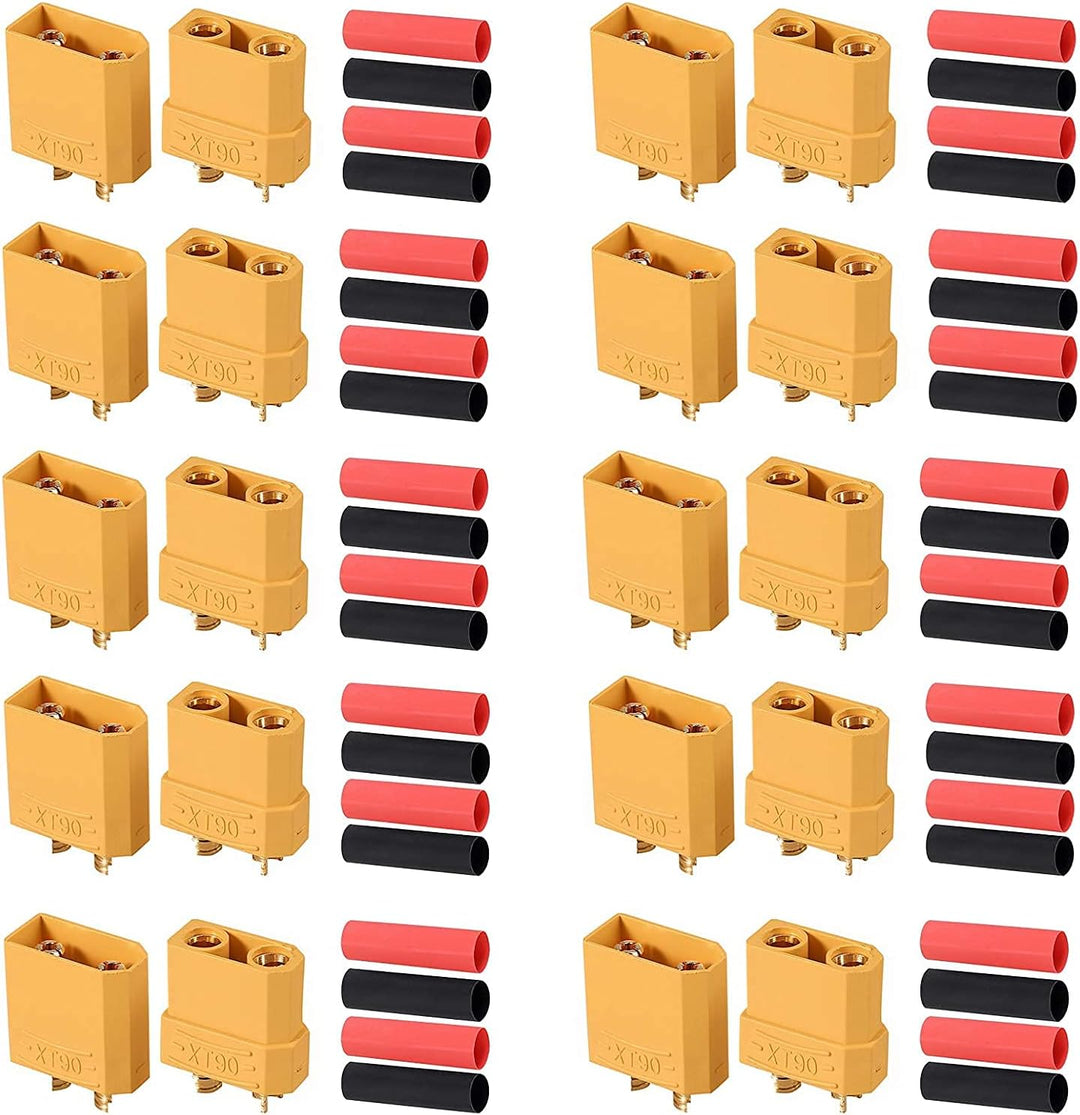 YUNIQUE DEUTSCHLAND 10 Paare XT90 XT-90 Stecker Buchse Bullet Steckverbinder Netzstecker mit 20Paris