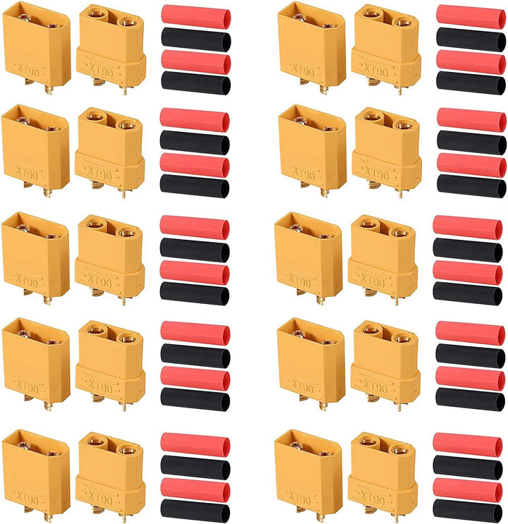 YUNIQUE DEUTSCHLAND 10 Paare XT90 XT-90 Stecker Buchse Bullet Steckverbinder Netzstecker mit 20Paris
