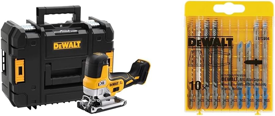 Dewalt DCS335NT-XJ Akku-Stichsaege, 18 V (Basisversion ohne Akku und Ladegerät) + HCS Stichsägeblatt