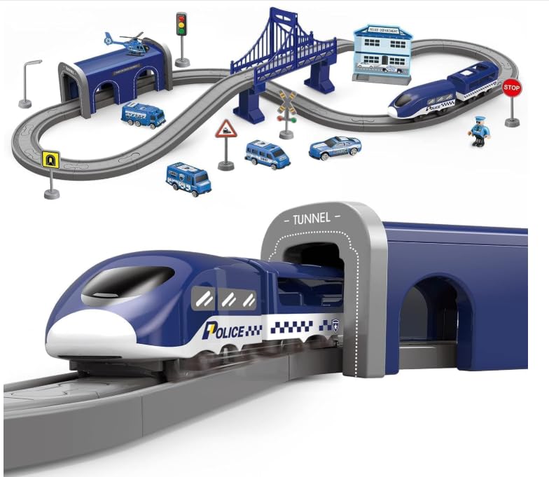 Wdmiya Elektrische Eisenbahn für Kinder 3 4 5 6 7 8 Jahre, Zug Spielzeug | Flexibles Schienensystem