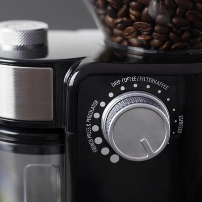 CASO Barista Crema - Elektrische Design- Kaffeemühle, Mahlgradeinstellungen von fein bis grob, aroma