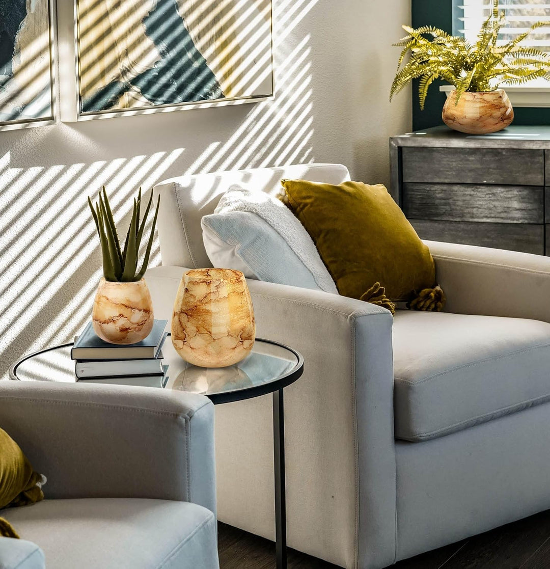 Terroso – Vase – Mundgeblasenes warmweisses Glas – Luxuriöses Erscheinungsbild, Stilvoll & Elegant -