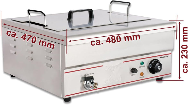 Beeketal 'BWF-181' Profi Gastronomie Kaltzonen Fritteuse/Fettbackgerät (18l Volumen für max. 13l Öl)