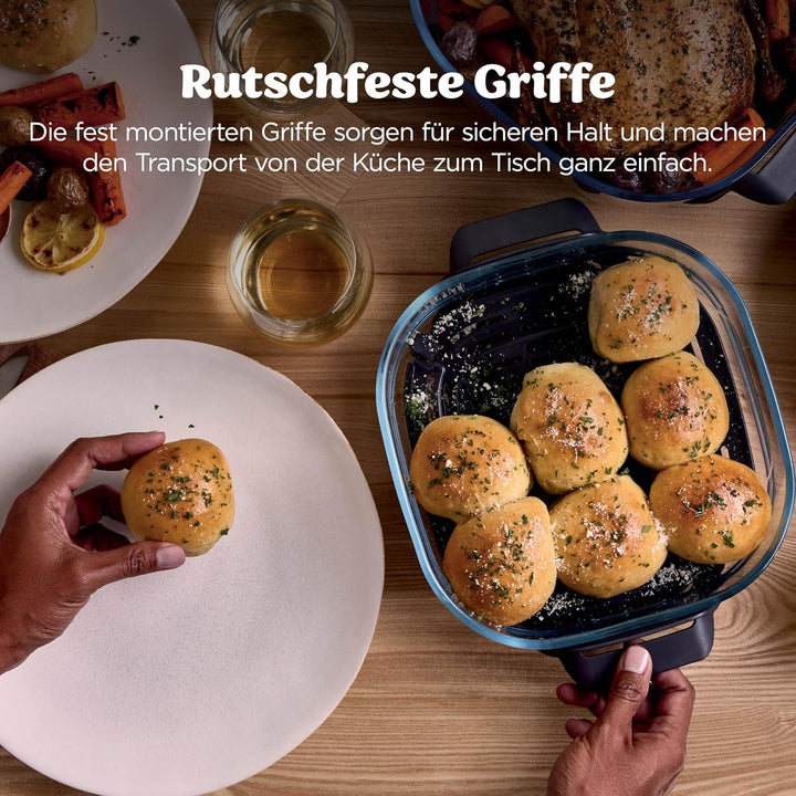 Ninja CRISPi PRO XL Glas-Heissluftfritteuse (Air-Fryer), Weiss AS090EUWH | 5 voreingestellte Zuberei