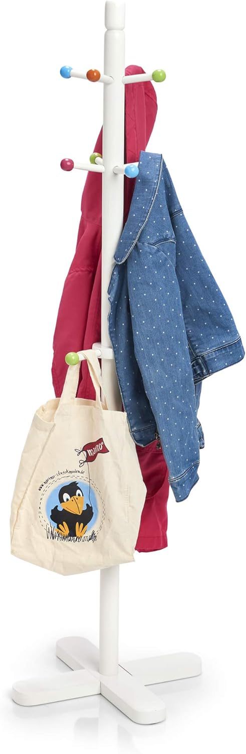 Zeller 13451 Kinder-Kleiderständer, MDF, 38 x 38 x 124 cm, weiss, Weiss