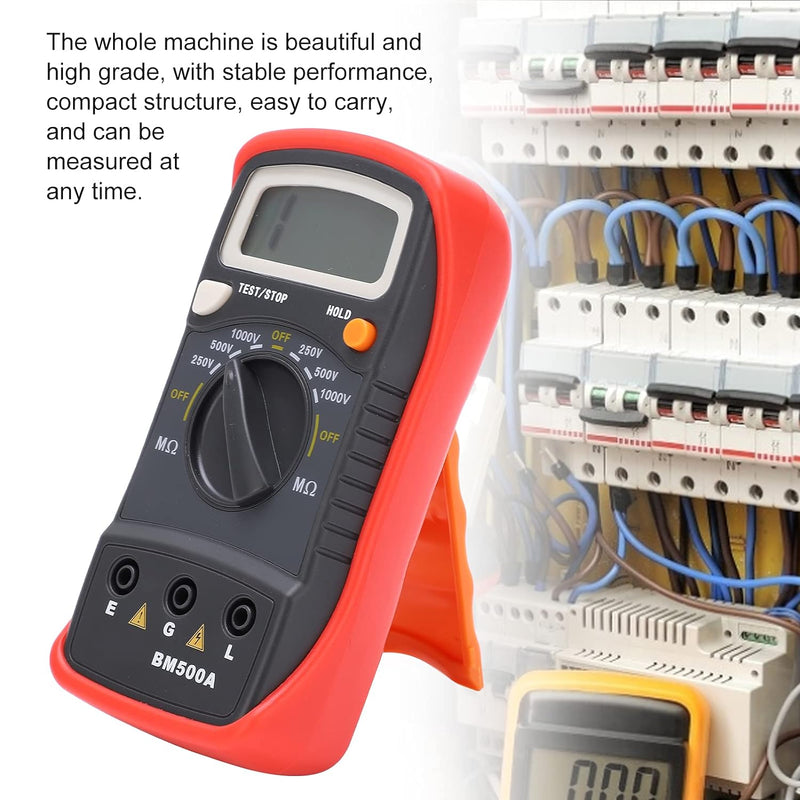 BM500A 250 V/500 V/1000 V Elektronisches Megohmmeter, Digitales Isolationswiderstandsmessgerät Megoh