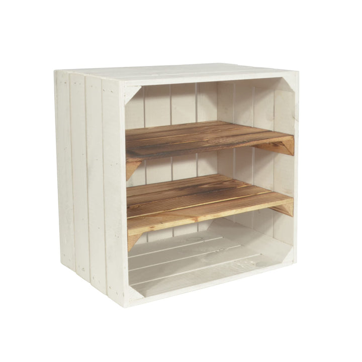 Weinregal Wino aus Holz - Weiss Geflammt 2X Regal Holzkiste 1 2x Geflammt Regal, 1 2x Geflammt Regal