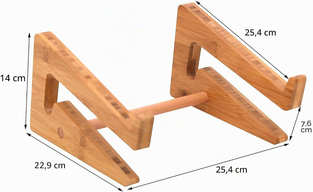 Nuvograin Laptop-Ständer, vertikaler Laptop-Ständer aus Holz für Schreibtisch, Bambus-Laptop-Ständer