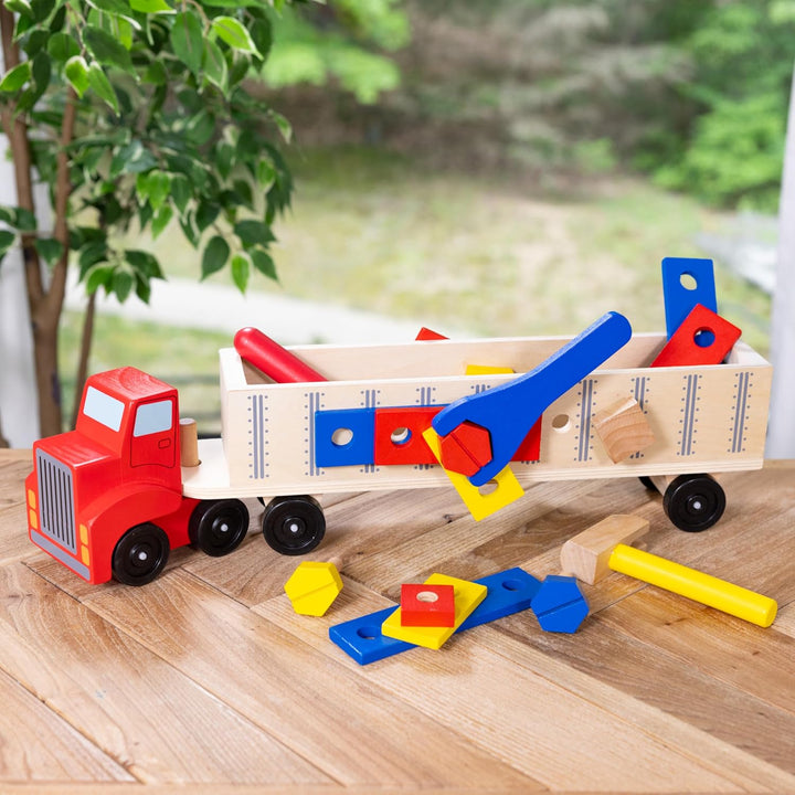 Melissa & Doug Big Rig Truck Wooden Building Set (22 pcs)