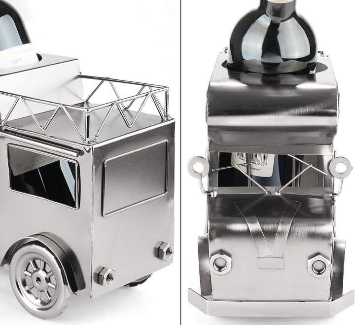 BRUBAKER Weinflaschenhalter Wohnmobil - Metall Flaschenhalter Camping - Wein Geschenk für Camper - F