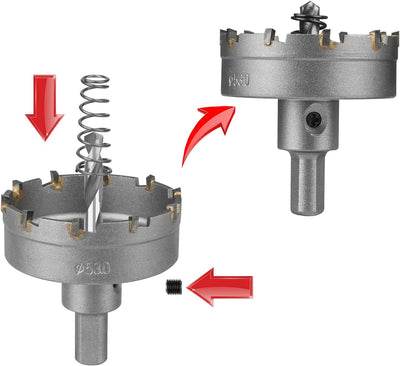 Hakkin 13 Stück 16-53mm Lochsäge Hartmetall-Bohrer, Lochschneider Multiple-tooth HSS Set TCT Carbid