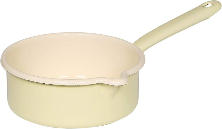 Riess, 0037-006, Stielkasserolle mit grossem Ausguss 16, CLASSIC - BUNT/PASTELL, Farbe Pastell-Gelb,