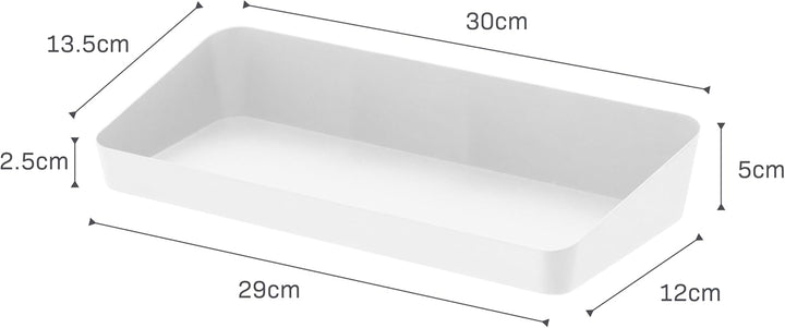 Yamazaki 4227 Tower Aufbewahrungsbehälter L breit, weiss, Stahl, Minimalistisches Design L Weiss, L