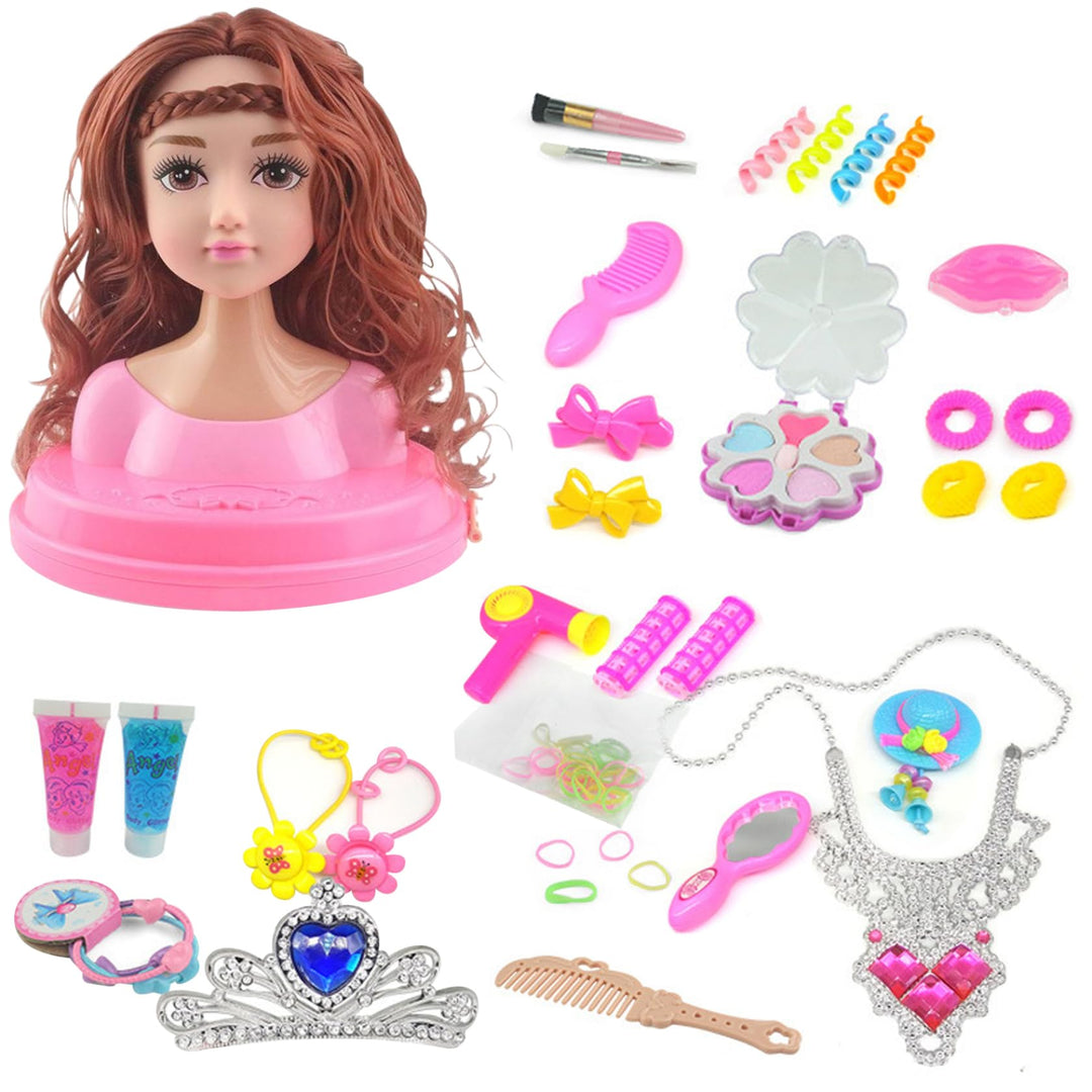 1 Set Puppenkopf für Haarstyling und Make-up, Stylingkopf, Puppe für Mädchen, farbenfrohes, realisti