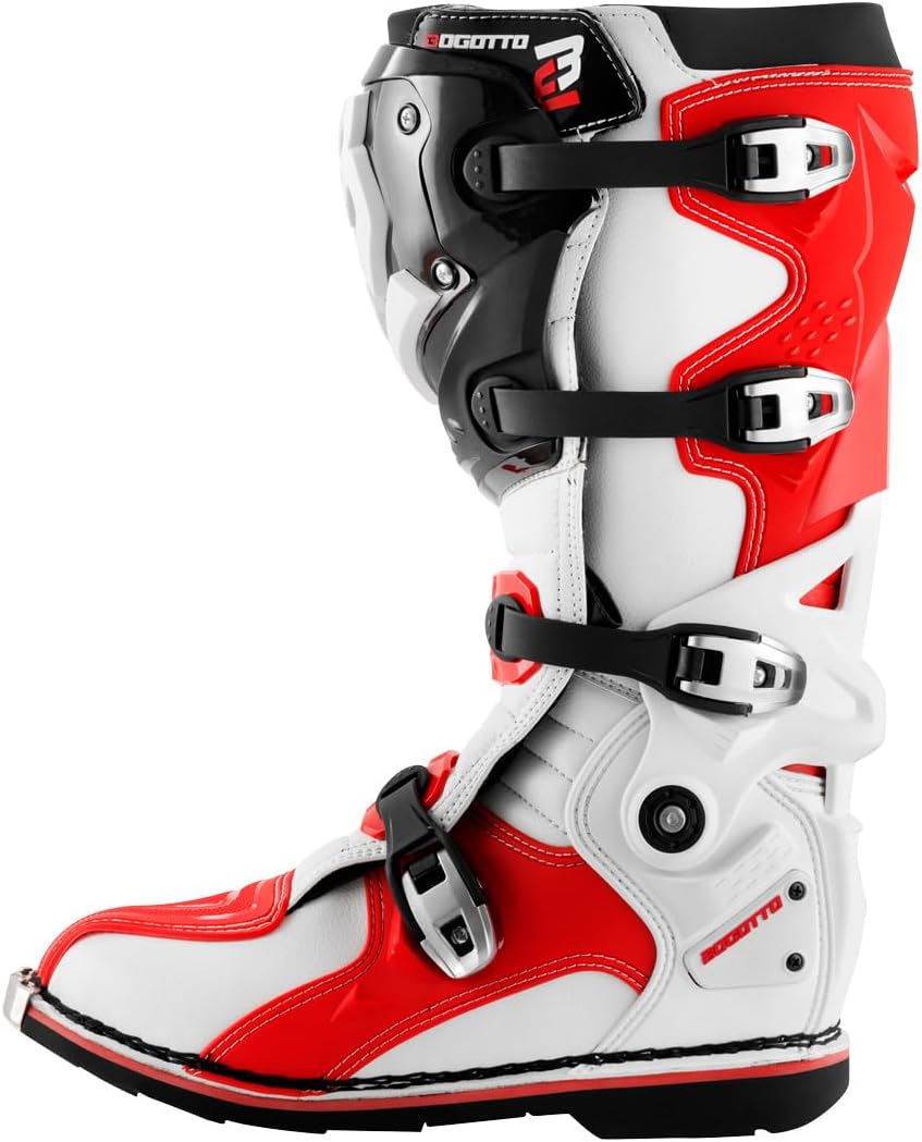 Bogotto MX-7 S Motocross Stiefel, rot/schwarz/weiss, 44