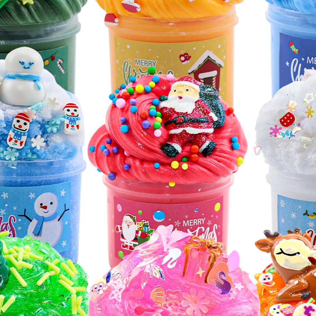 Schleim Adventskalender 2024 für Mädchen Jungen, fluffy Slime Kinder Weihnachtskalender, Weihnachten