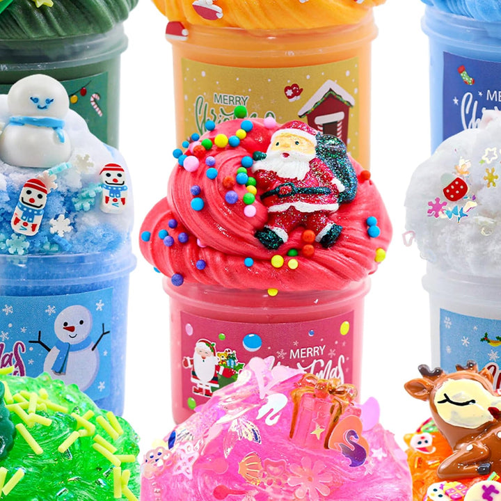 Schleim Adventskalender 2024 für Mädchen Jungen, fluffy Slime Kinder Weihnachtskalender, Weihnachten