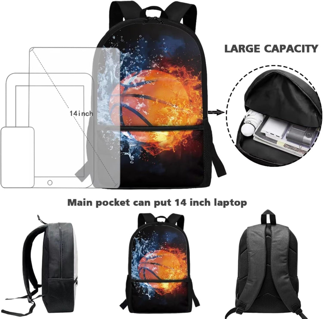 Renewold School Backpack Set 3Pcs with Lunch Box Pencil Case Girls Backpacks Ages 6-18 Portable Lunc