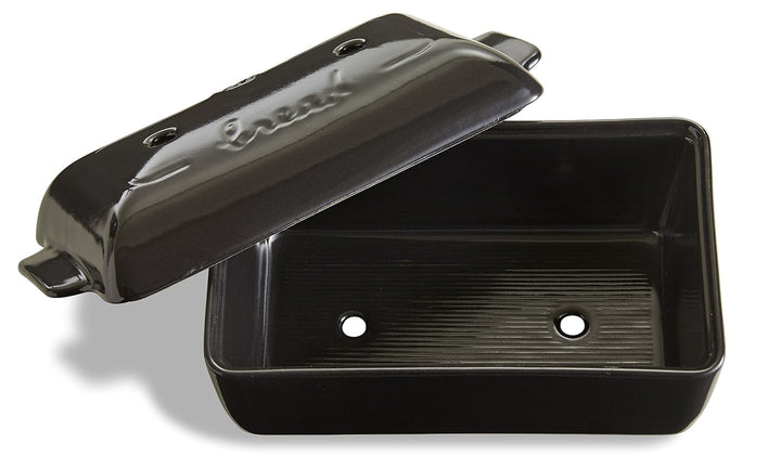 Emile Henry Brotlaib Bäcker, Keramik, Kohle, 24x15x12.5 cm Charcoal, Charcoal