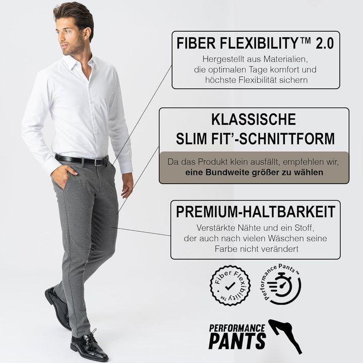 Performance Pants Herren - Stilvolle Slim Fit Herren Hosen Stretch - Hosen Herren Stretch - Angenehm