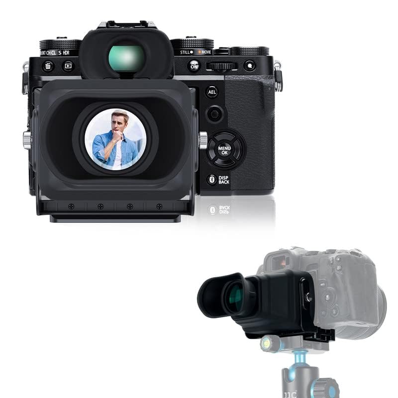 JJC Kamera LCD Sucher, 3X Vergrösserung Kamera Bildschirm Sucher mit Arca-Type Quick Release Platte,