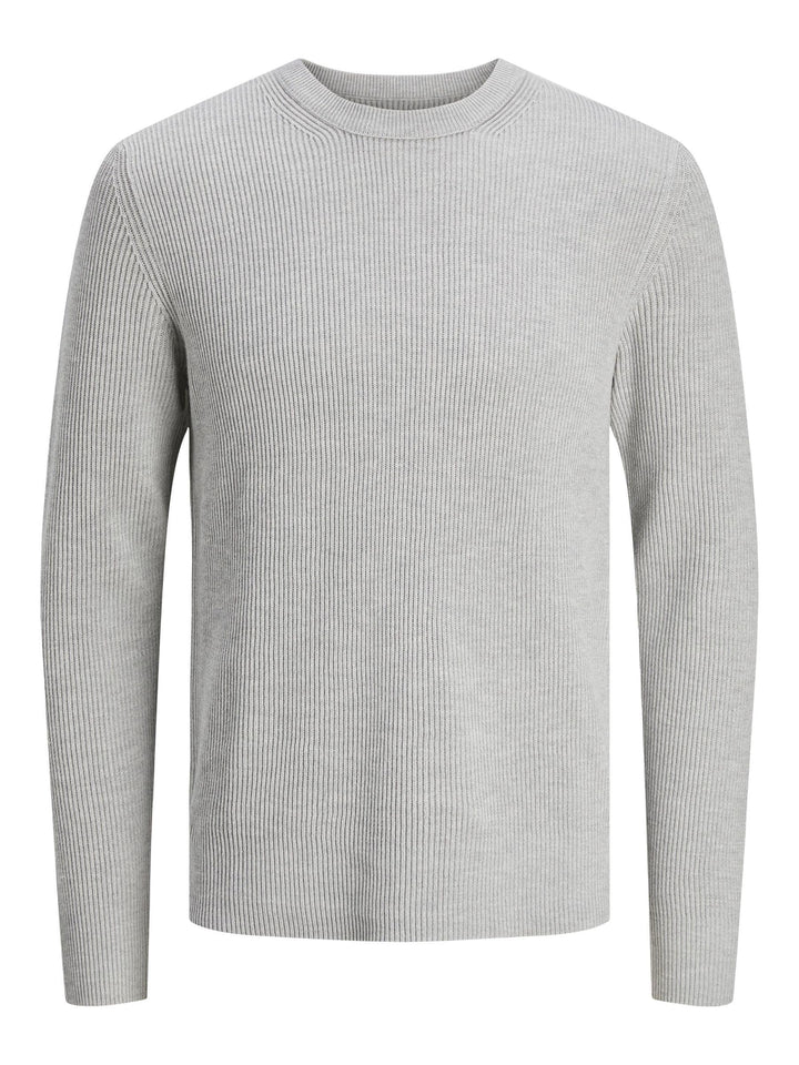 JACK & JONES Male Strickpullover Einfarbig Strickpullover XS Light Grey Melange, XS Light Grey Melan