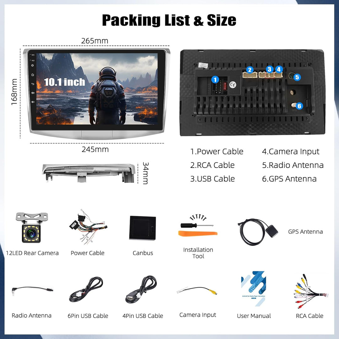 SIXWIN 2+64G Android 13 Android Autoradio mit Navi Für VW Passat B6 B7 Magotan CC,10.1 Zoll Touchscr