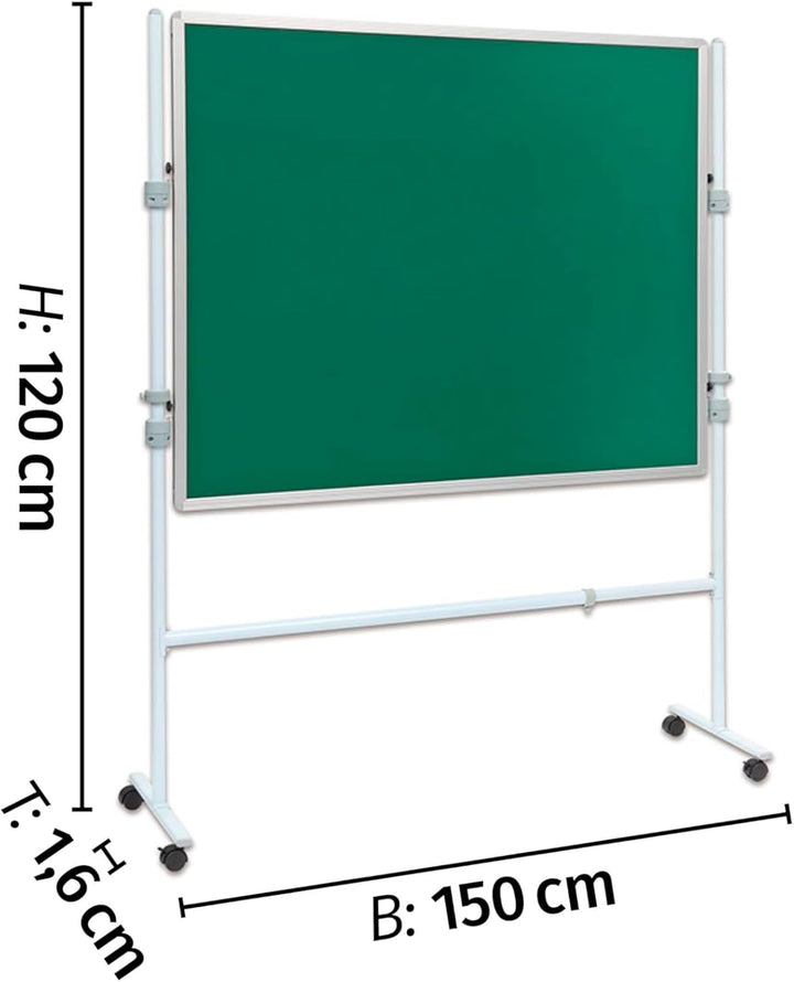 Betzold Stellwand - 150 x 120 cm Schultafel Beistelltafel Raumteiler Infoboard ohne Stativ - blau -