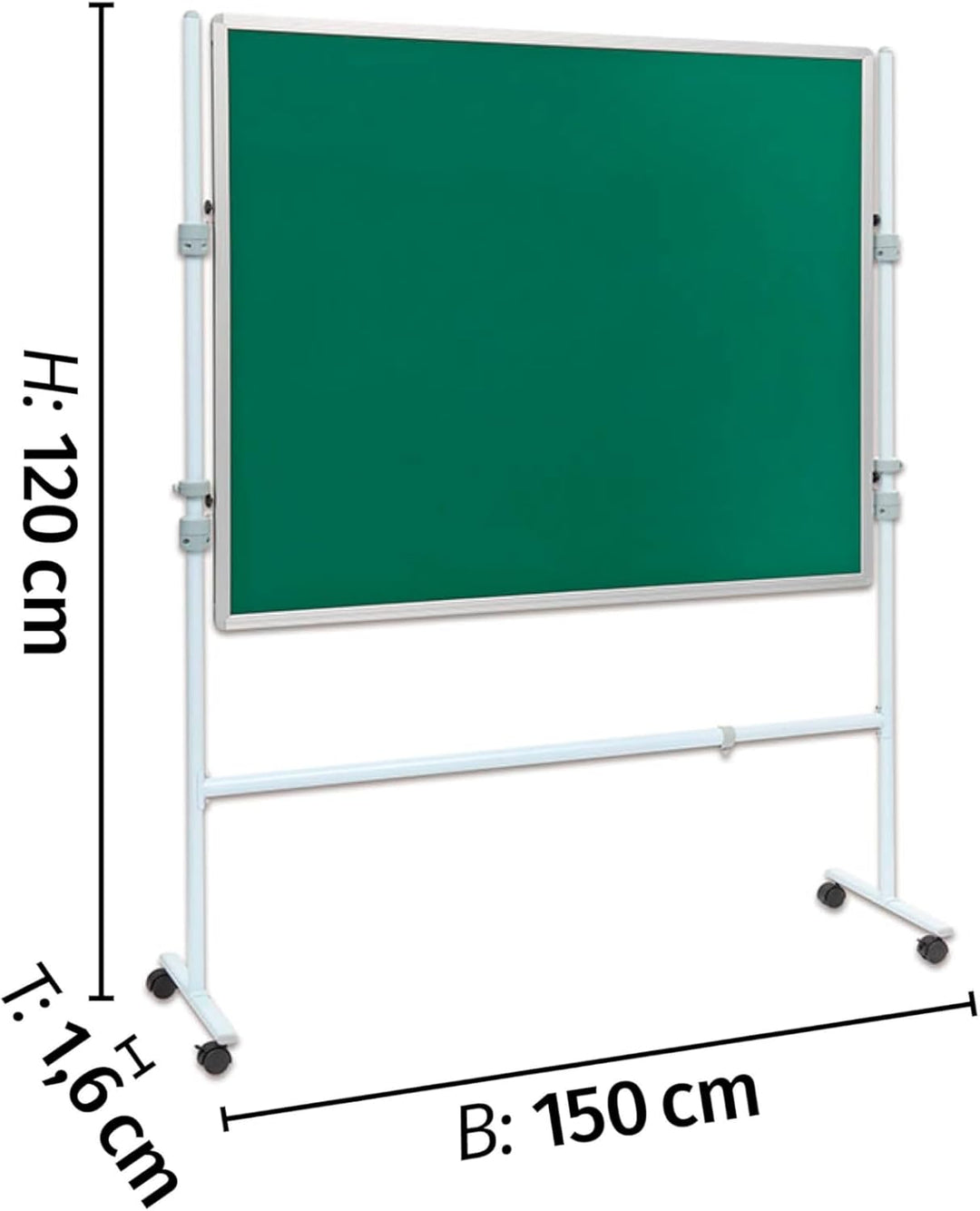 Betzold Stellwand - 150 x 120 cm Schultafel Beistelltafel Raumteiler Infoboard ohne Stativ - grün -