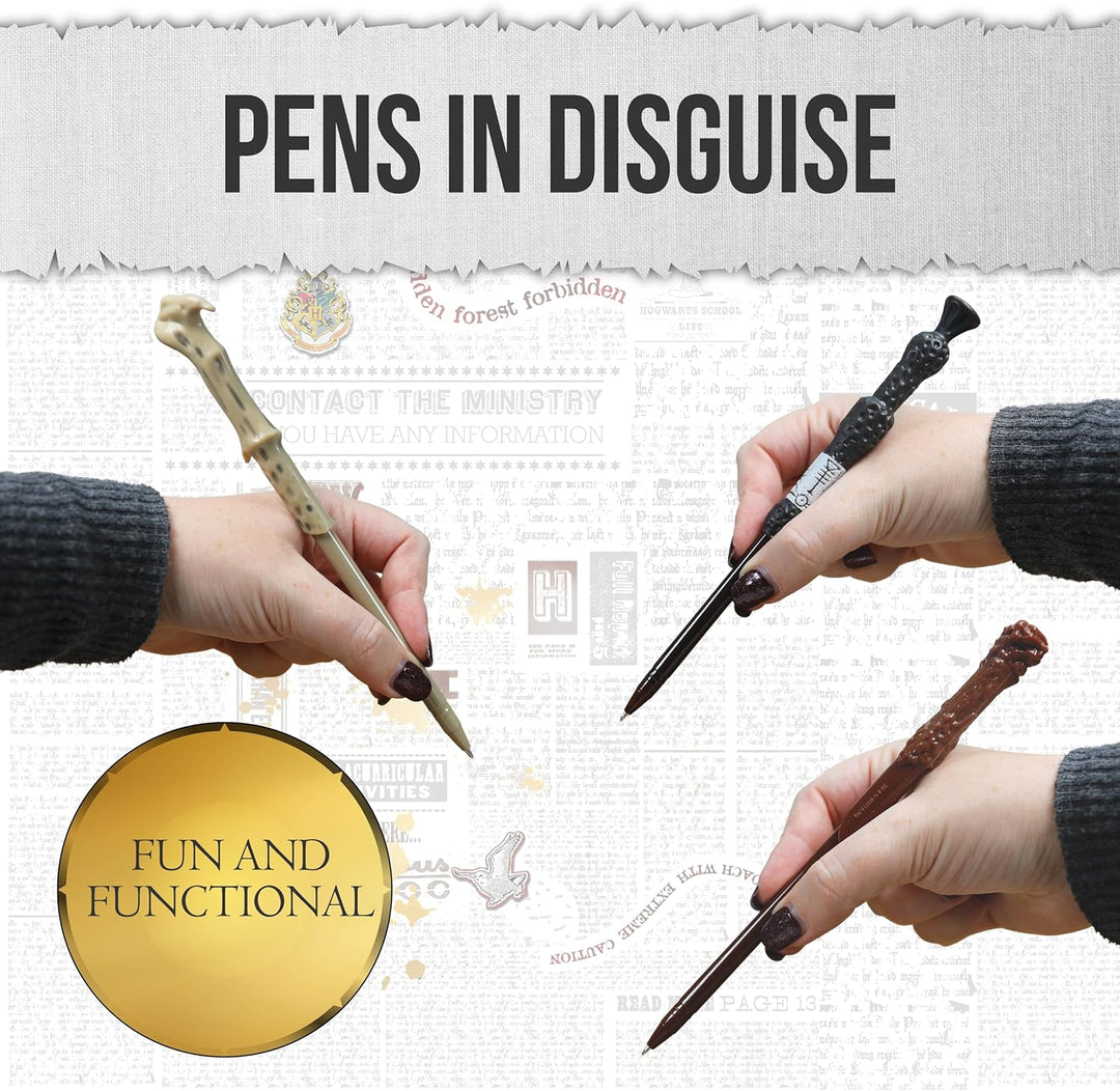 Harry Potter Zauberstab-Stift 3er Set, Schreibwaren zum Schreiben, Geschenke und Merchandise