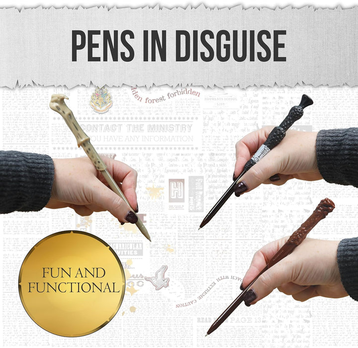 Harry Potter Zauberstab-Stift 3er Set, Schreibwaren zum Schreiben, Geschenke und Merchandise