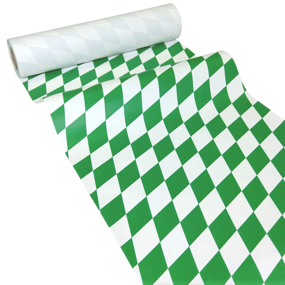 Papier Tischläufer 50m x 0,40m Raute grün-weiss Raute Grün-weiss 40 x 5000 cm (Rechteckig), Raute Gr