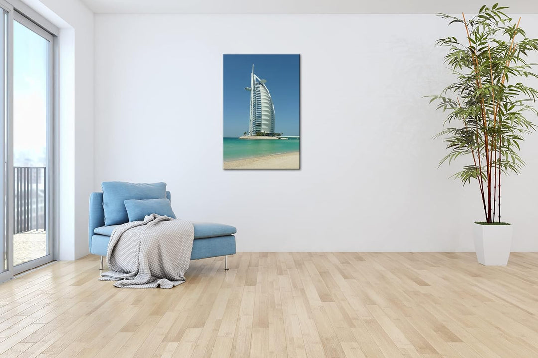 deyoli gigantisches Gebäude in Dubai im Format: 80x60 als Leinwandbild, Motiv fertig gerahmt auf Ech