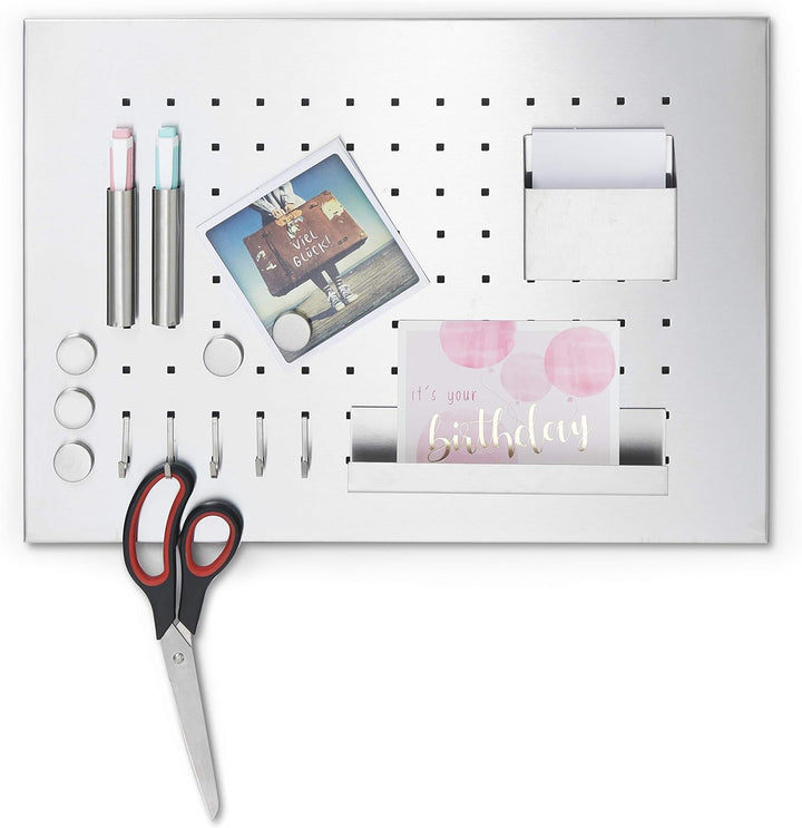 Zeller Memoboard, Edelstahl, Silber, 50 x 35 x 1.5 cm, 11125 Single, Single
