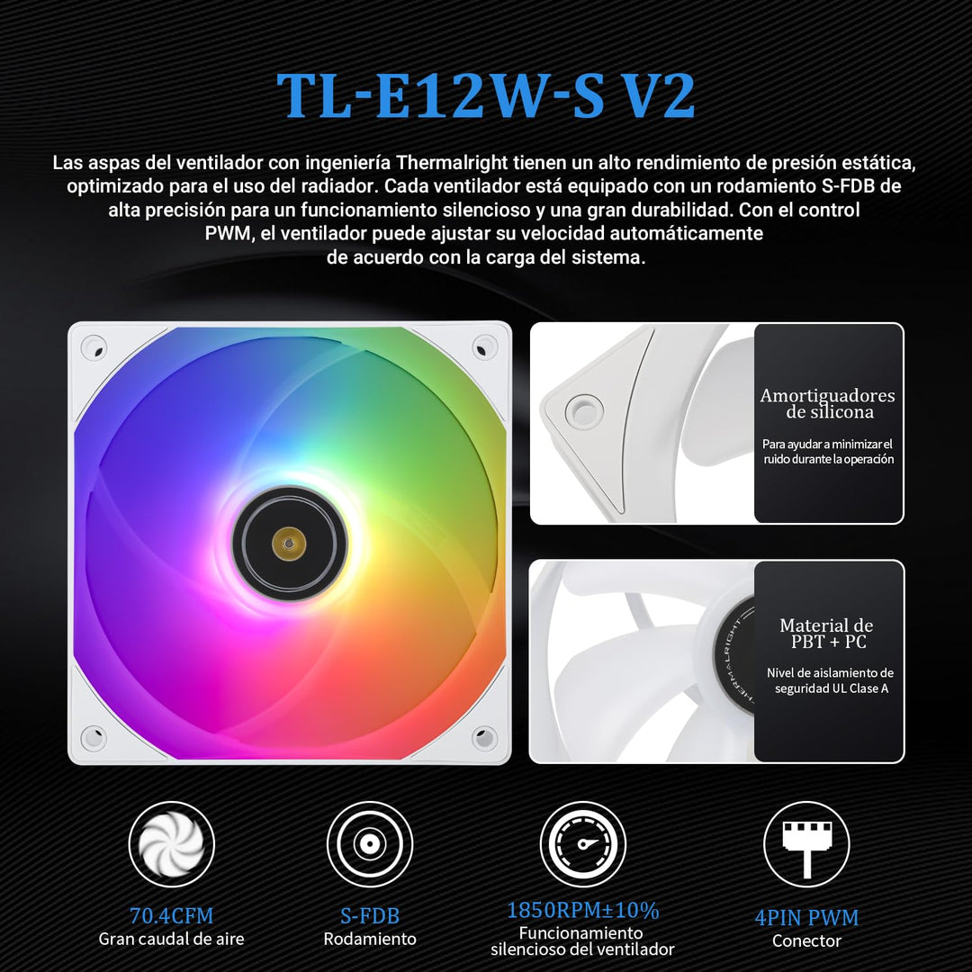 Thermalright FP240 White ARGB Flüssigkeit CPU Wasserkühler mit 120mm ARGB PWM Lüfter, 240 Weiss Cold