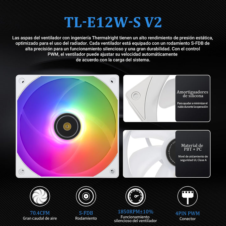 Thermalright FP240 White ARGB Flüssigkeit CPU Wasserkühler mit 120mm ARGB PWM Lüfter, 240 Weiss Cold