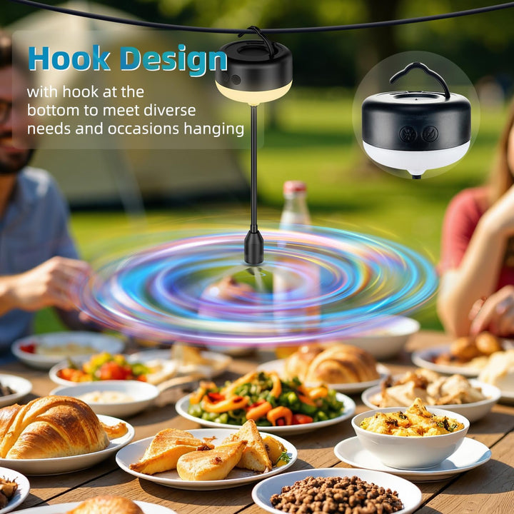 2er-Pack fliegenwedler mit LED-Beleuchtung für Tisch, wiederaufladbar, ideal für Camping, Partys, Re