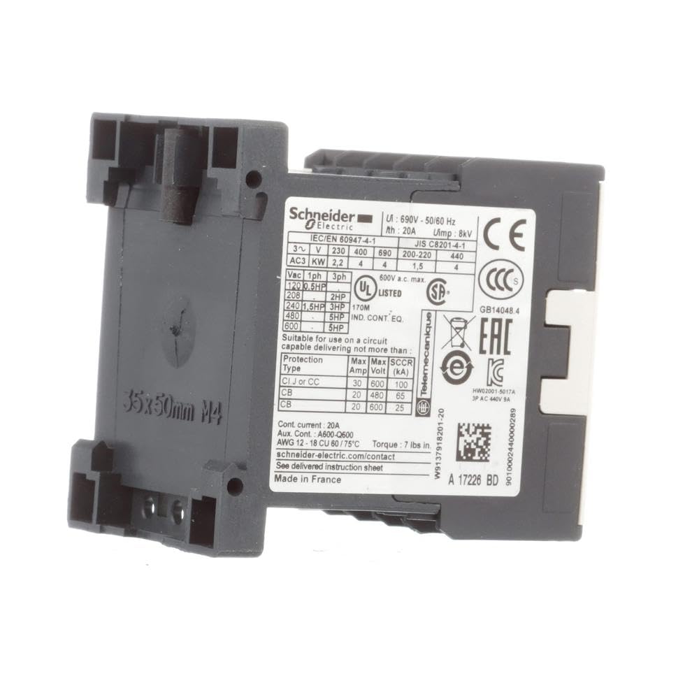 Schneider Electric - Leistungsschütz LP1K 3p, 400 V AC3, Spule 24 V DC, +1Ö, 4 kW, 9 A, LP1K0901BD 4