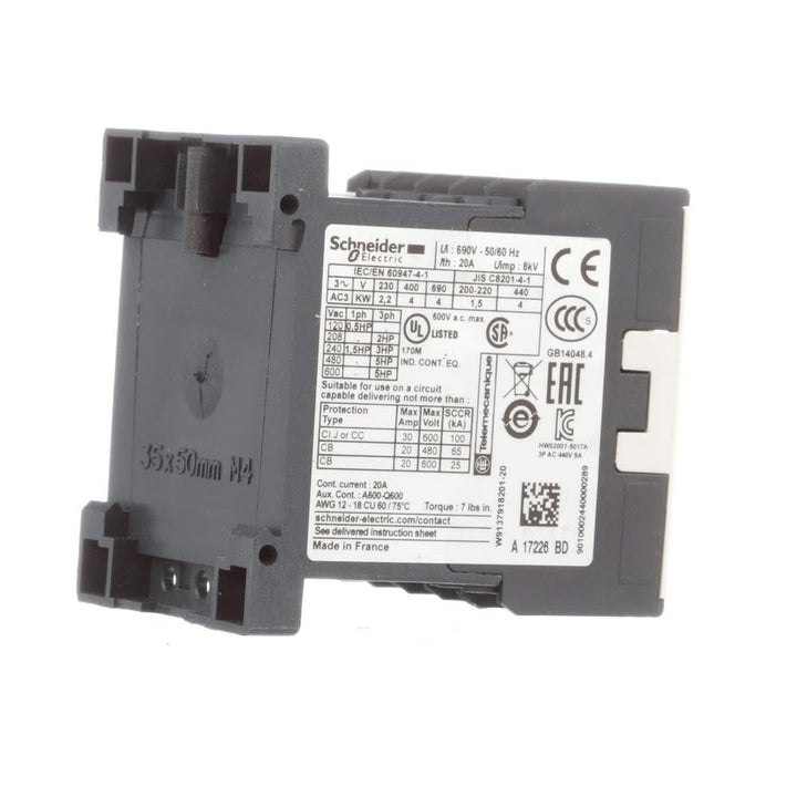 Schneider Electric - Leistungsschütz LP1K 3p, 400 V AC3, Spule 24 V DC, +1Ö, 4 kW, 9 A, LP1K0901BD 4
