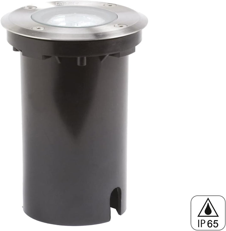 Konstsmide 7606-000 Energiespar-Bodeneinbaustrahler rund / B: 11cm T: 11cm H: 15cm / 1x7W / IP65 / E