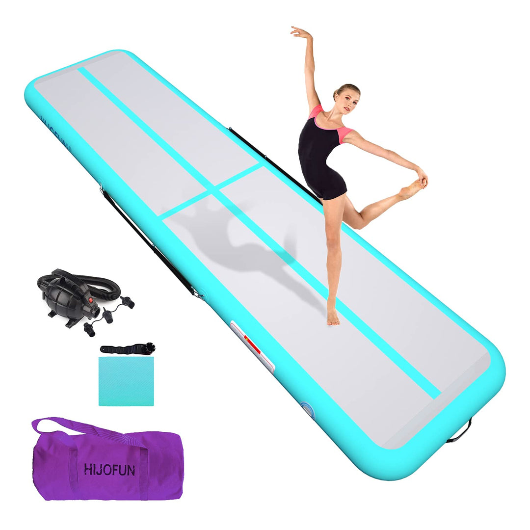 HIJOFUN Aufblasbare Gymnastik Tumbling Matten 3/4/5/6Meters 20CM Höhe Trainings Matte Länge Bodenmat