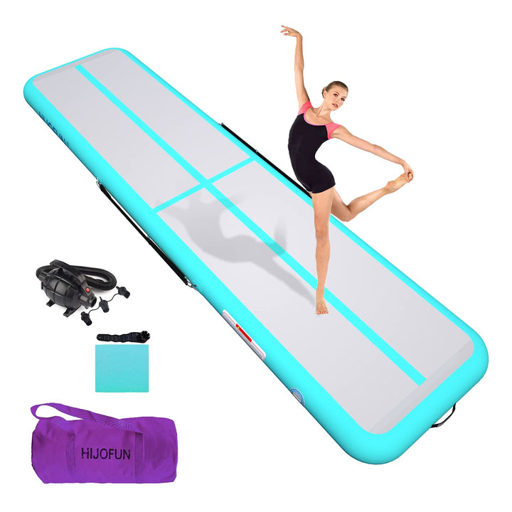 HIJOFUN Aufblasbare Gymnastik Tumbling Matten 3/4/5/6Meters 20CM Höhe Trainings Matte Länge Bodenmat