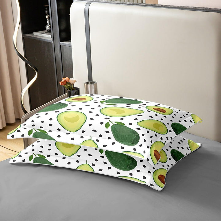 100% Bio Baumwolle Avocado Bettbezug für Kinder,Nette Avocado Bettwäsche Set 155x220,Grüne Tropische