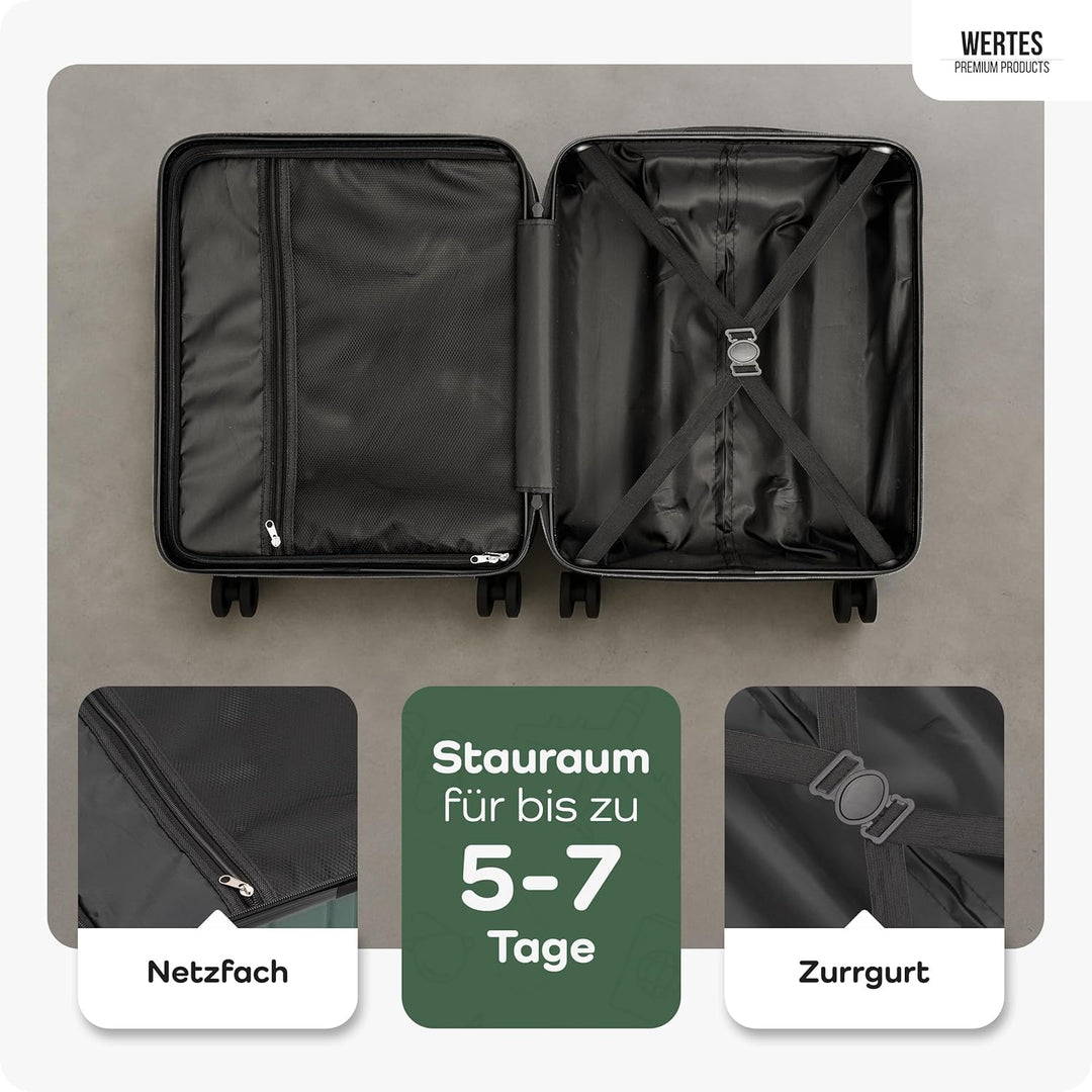 Cabin Suitcase 55x40x20cm – 36L Hand Luggage Trolley with TSA Lock & Spinner Double Wheels – Lightwe