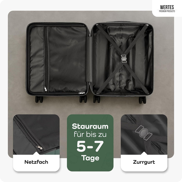 Cabin Suitcase 55x40x20cm – 36L Hand Luggage Trolley with TSA Lock & Spinner Double Wheels – Lightwe